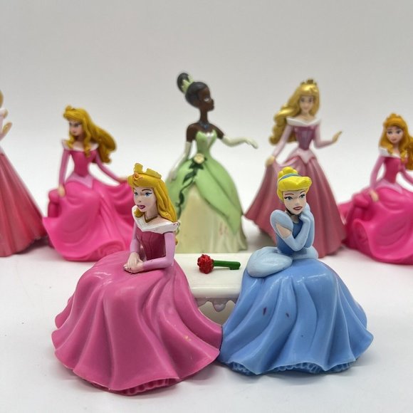 Disney Princess Lot Of 8 Cake Topper Figures Toys Tiana Cinderella‎ Aurora Snow - Picture 4 of 6